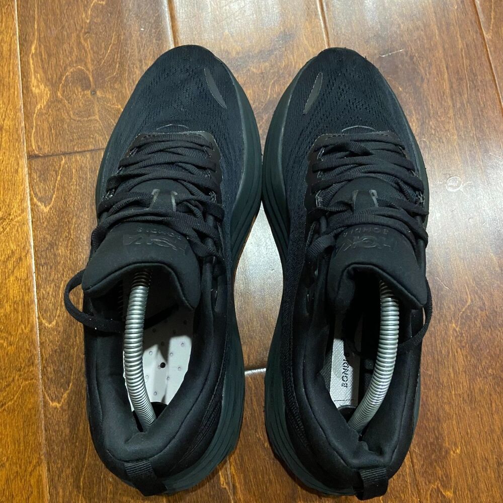 Hoka One One Bondi 8 Triple Black Running Walking Gym Sneakers Men's Size 9.5D - Picture 5 of 9